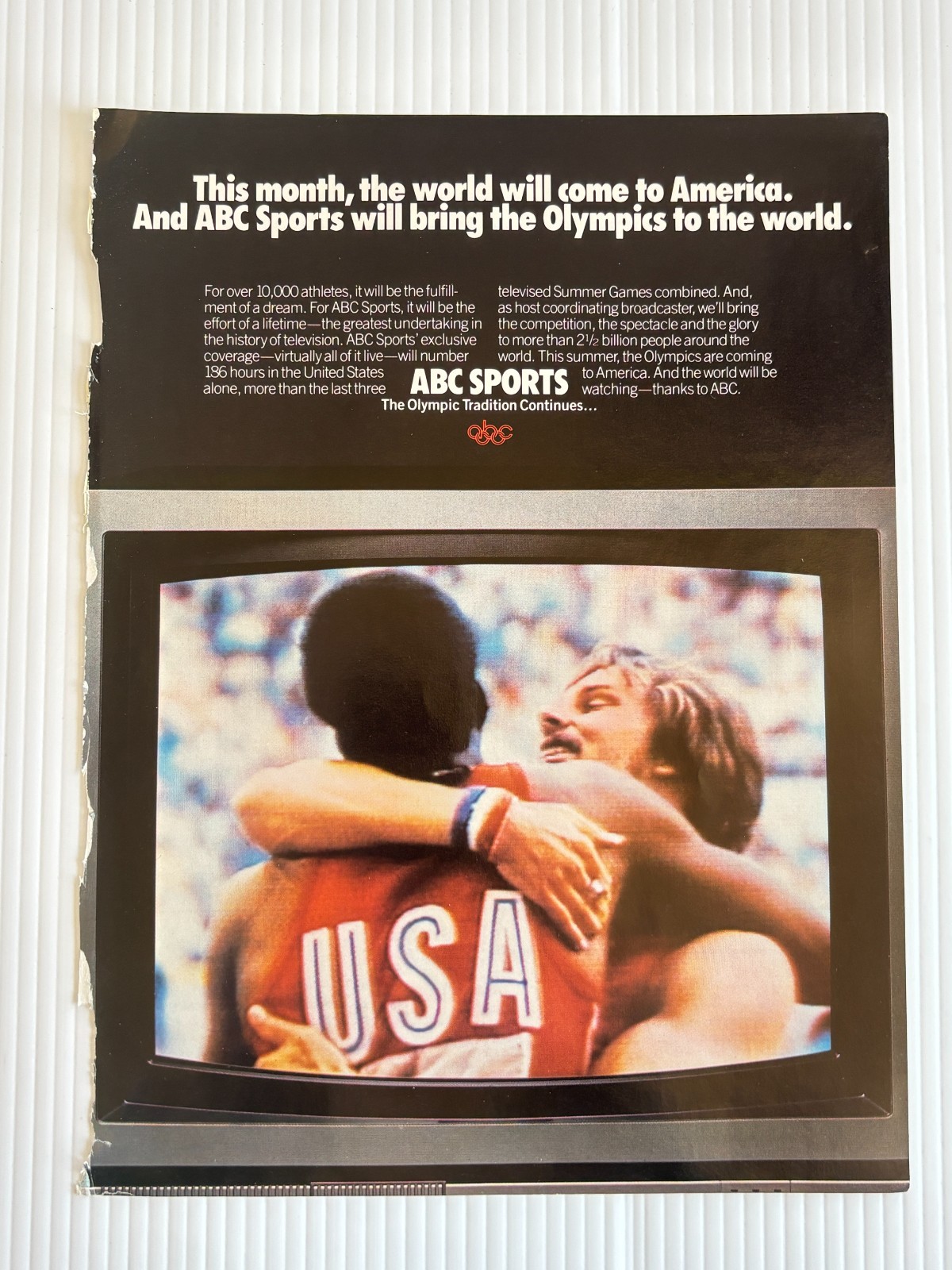 VTG Print Ad ABC Sports 1984 Los Angeles Olympics Full Page