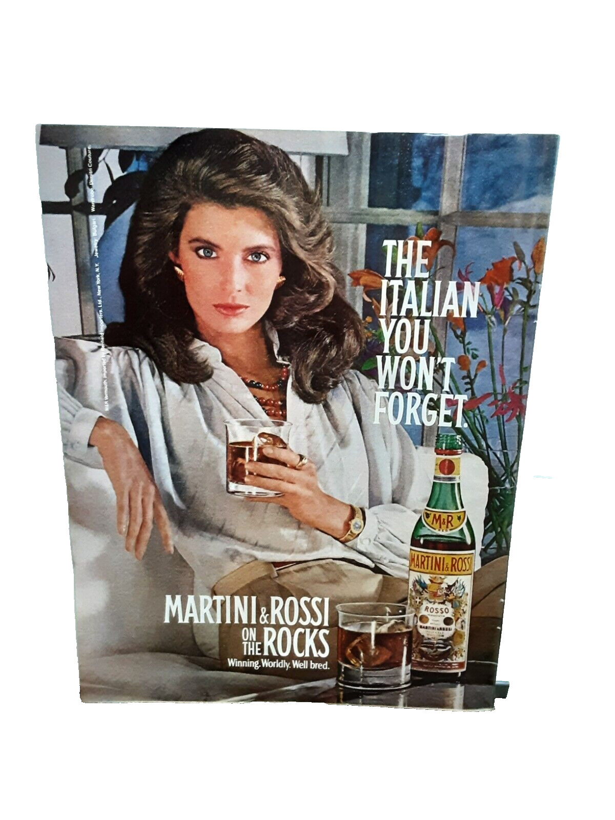 1983 Martini Rossi On The Rocks Italian You Wont Forget Woman Original Print Ad