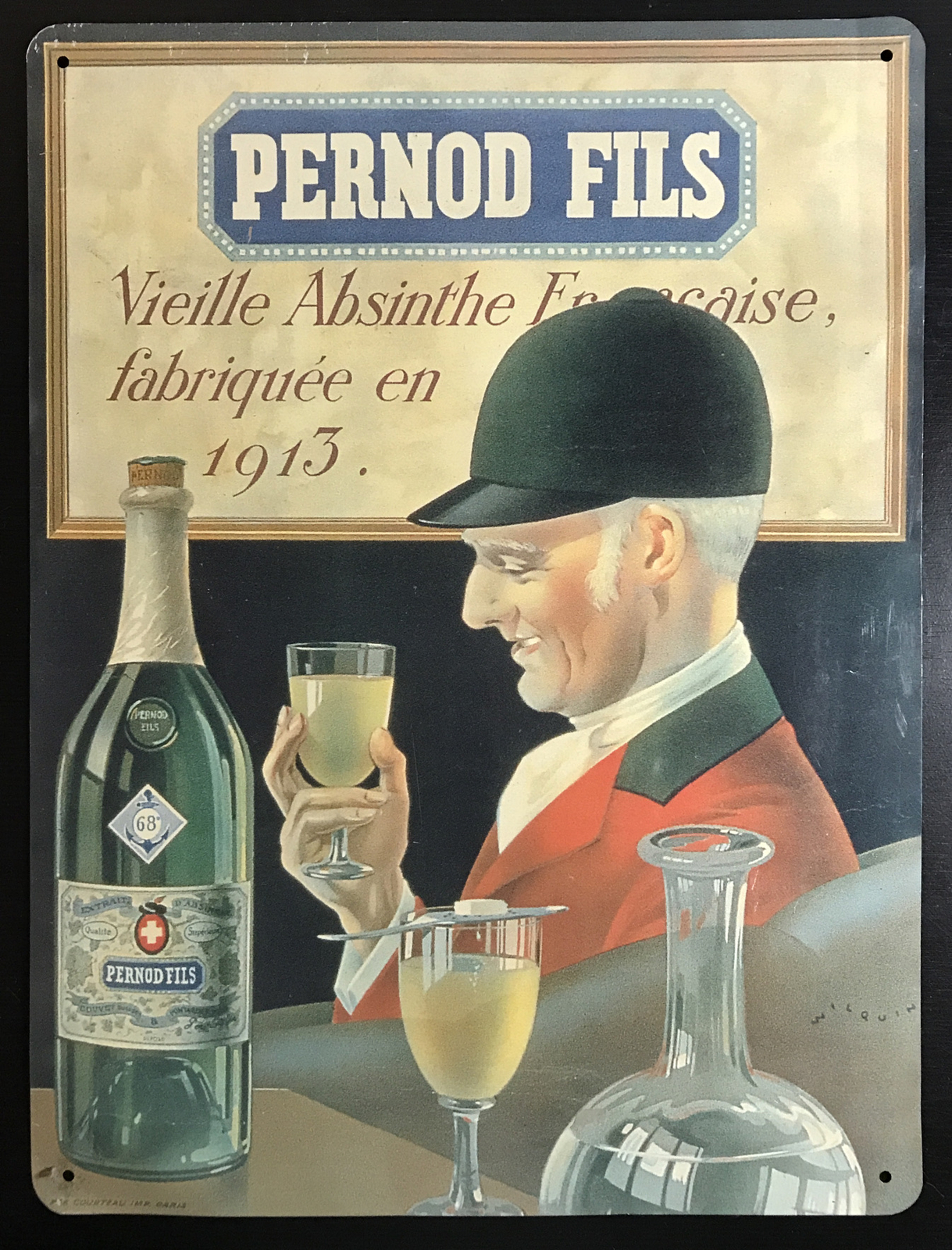 Tin Sign-Pernod Fils 1913-Ready To Hang-12X16