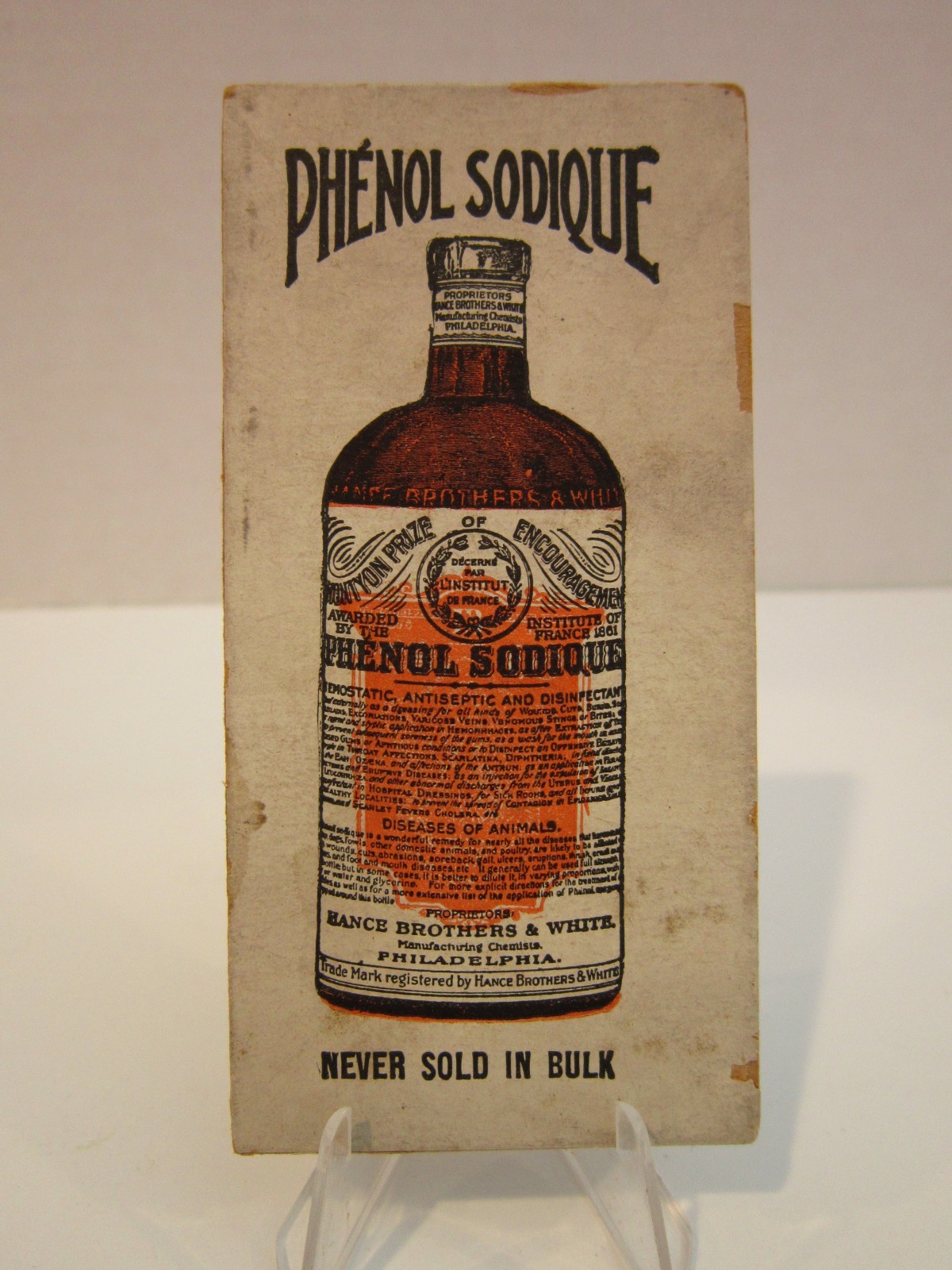 Vtg 1903 Pocket Calendar PHENOL SODIQUE Antiseptic Hance Brothers Philadelphia