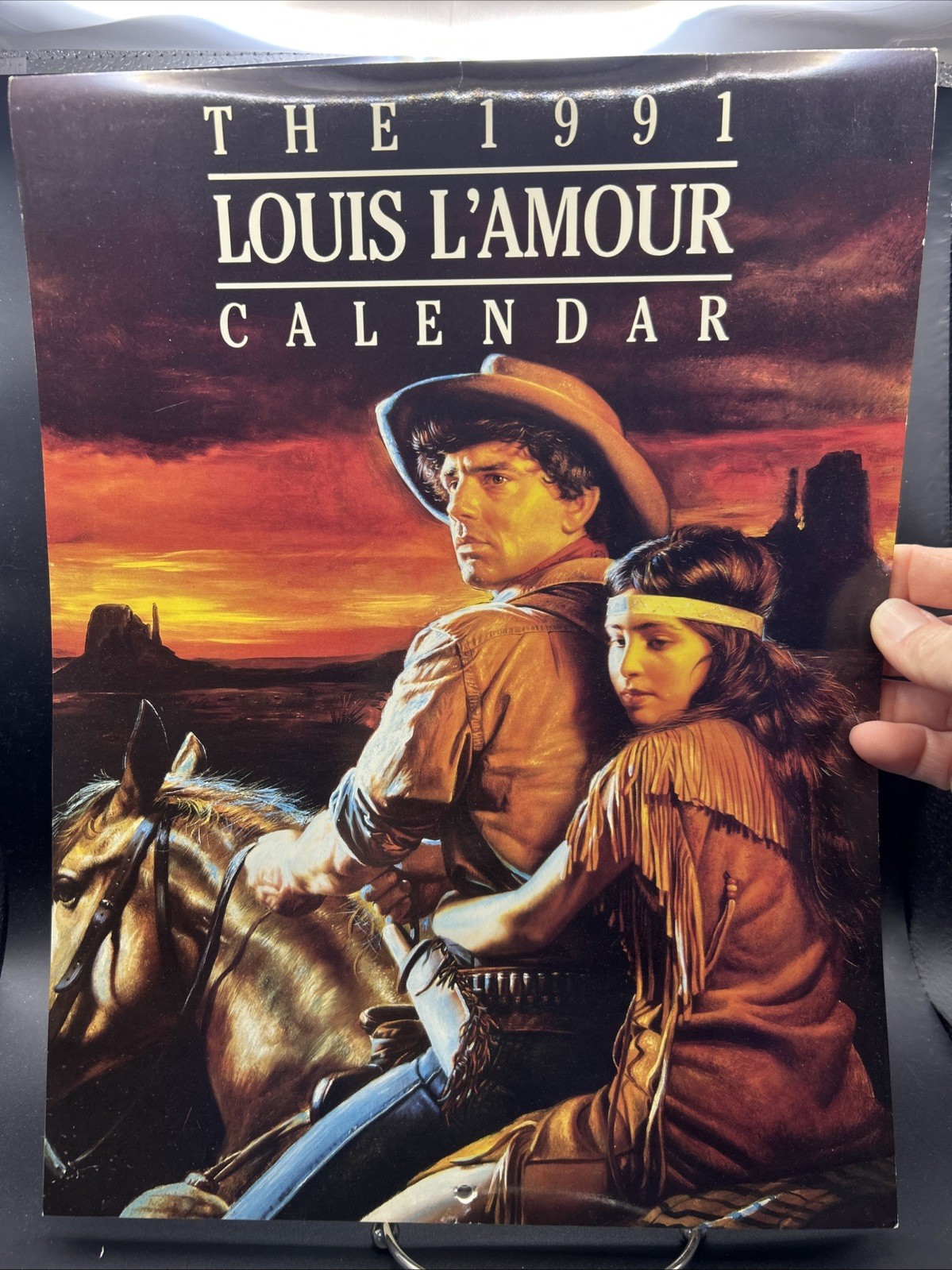 Louis L’amour Calendar 1991 Large Art Prints western cowboy 10.5 x 13.5 vintage