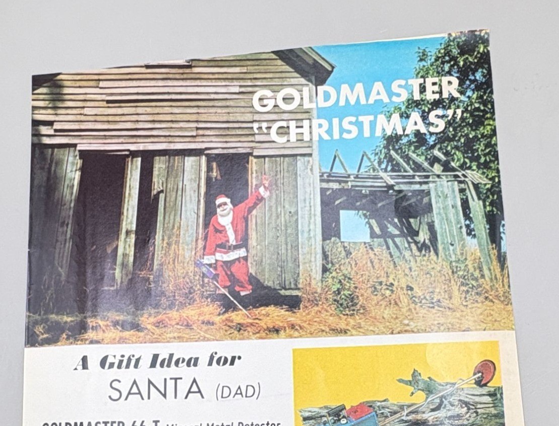 Whites Electronics Goldmaster Christmas Vtg Print Ad 1970s 66-T Metal Detector