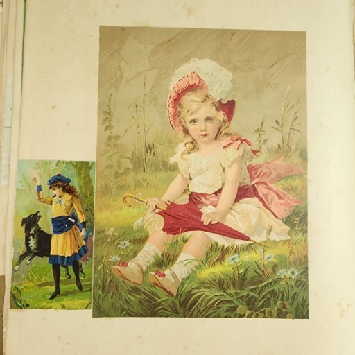 1890s Antique Victorian Card Scrapbook Album Die Cuts Memories Metal Couple