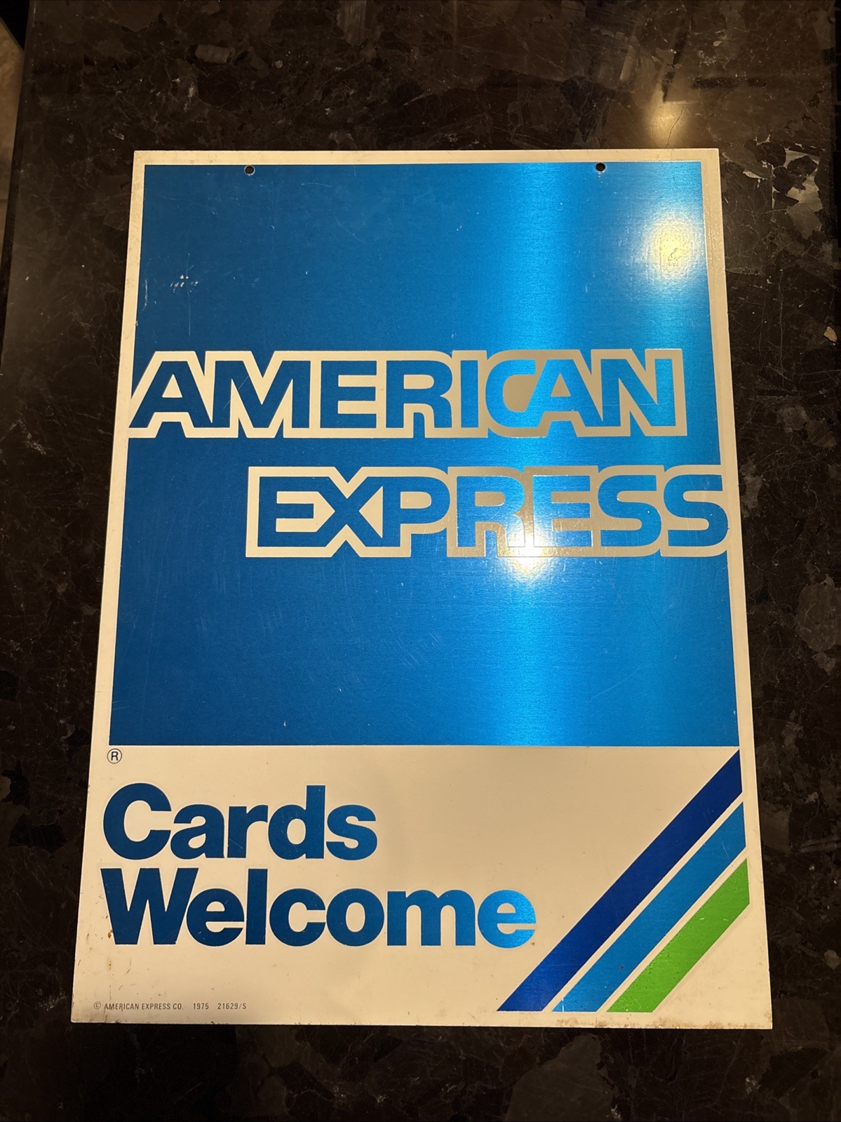 Vintage Metal Double Sided American Express – Cards Welcome Metal Sign 21” X 15”