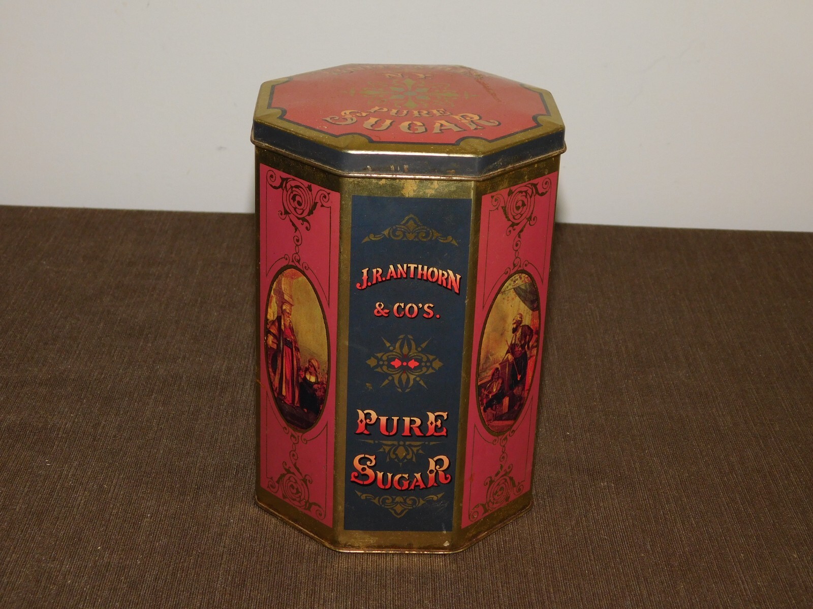 VINTAGE 6 3/4″ HIGH UNITY MILLS PURE SUGAR TIN CAN *EMPTY*
