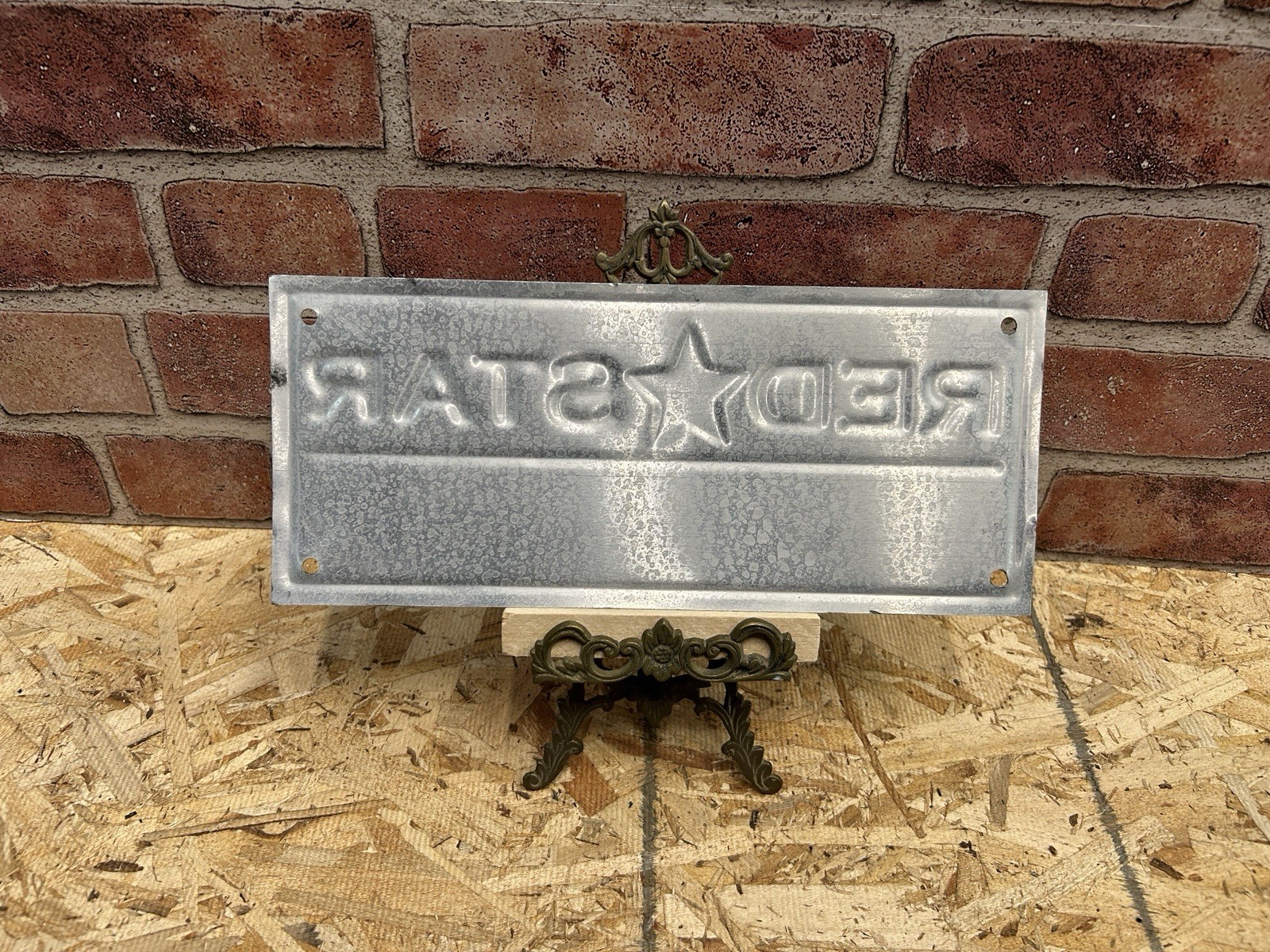 Signs Original Fence Co Advertising Gas Oil Vintage Red Star Embossed