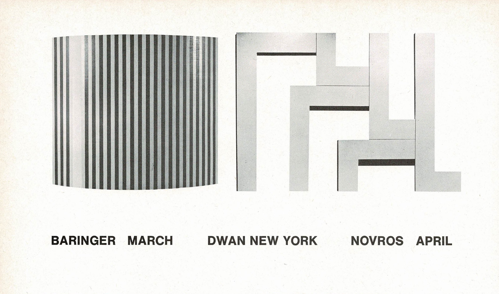 1960s Vintage Richard Baringer David Novros Sculpture Art Dwan Gallery Print Ad