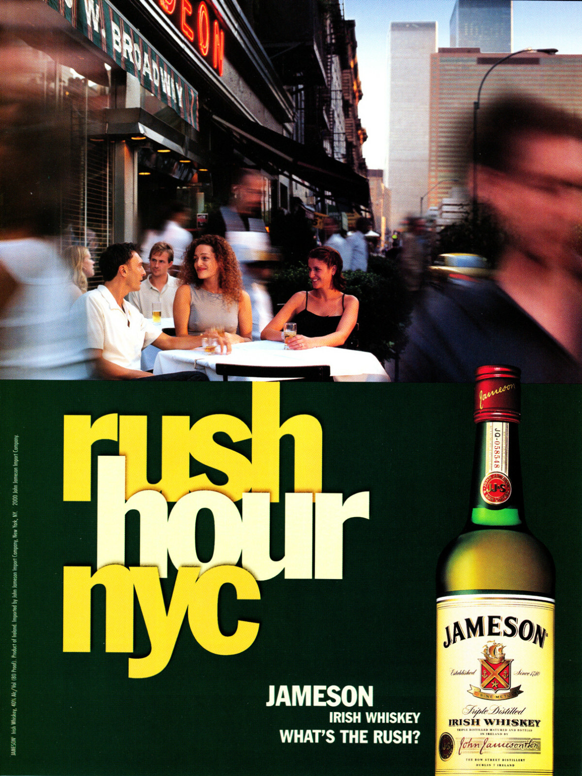 JAMESON IRISH WHISKY AD #7 RARE 2000 OUT OF PRINT “RUSH HOUR NYC”