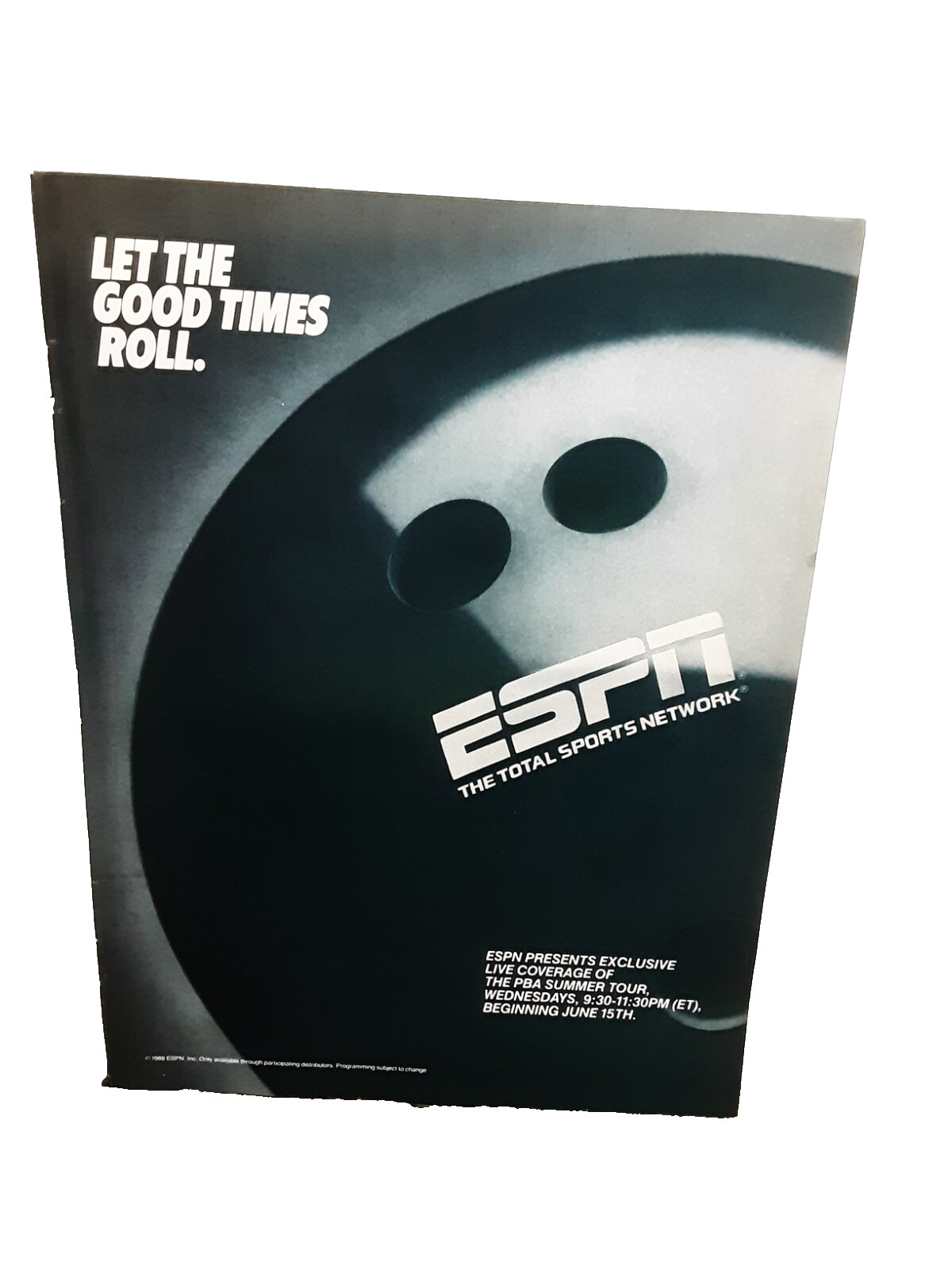 1988 ESPN Bowling Let The Good Times Roll Original Print Ad vintge 80s