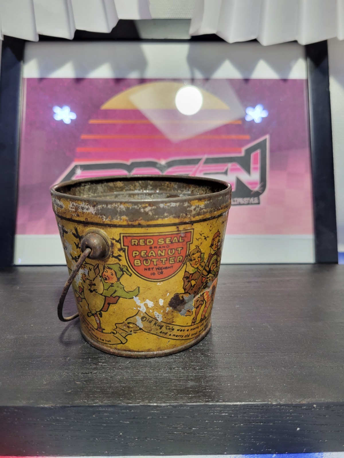 VTG Rare Red Seal Peanut Butter Antique Metal Tin Newton Tea & Spice Co. PB