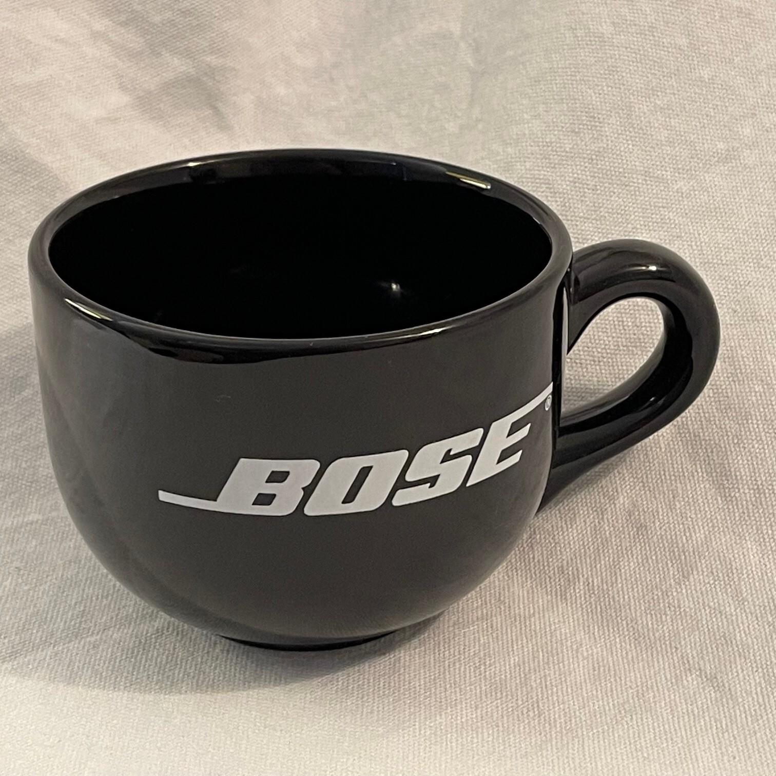 BOSE Black Coffee Tea Mug Soup Bowl Cappuccino Latte 4.5” Promo Advertising Cup