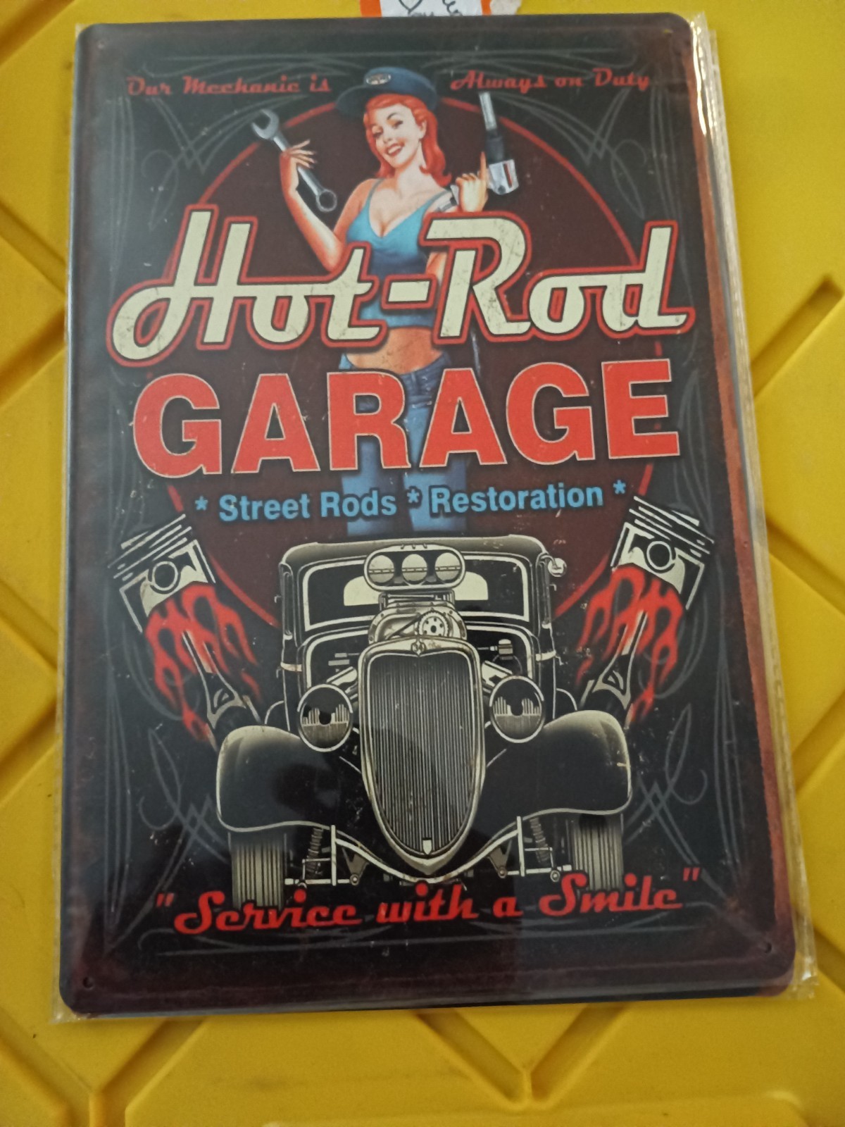Hot Rod Garage Metal Tin Sign Garage Art Man Cave