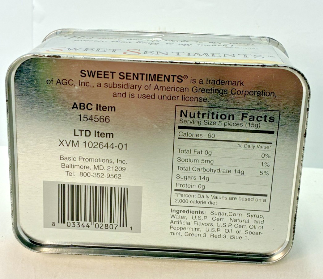 Vintage Sweet Sentiments NativityTea Tin (empty) #3177