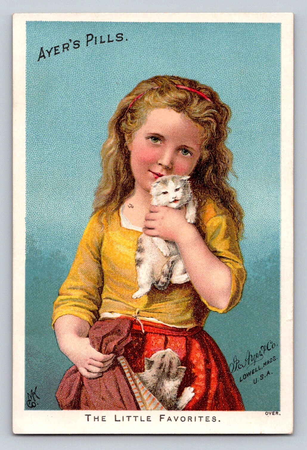 Ayers Pills Girl Holds Kittens Cat William Pechinn Pharmacist Philadelphia P274