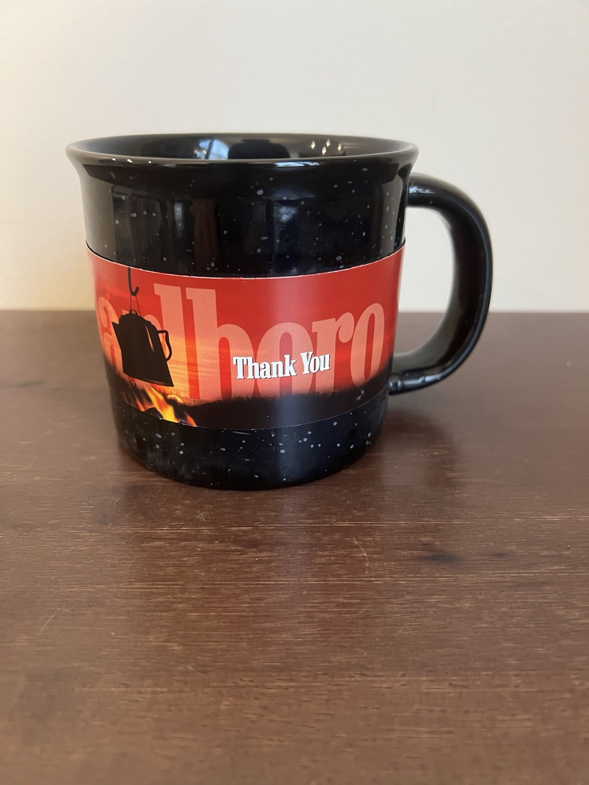2001 Phillip Morris Inc. Black Speckled Marlboro Miles Thank You Cups Mugs NOS