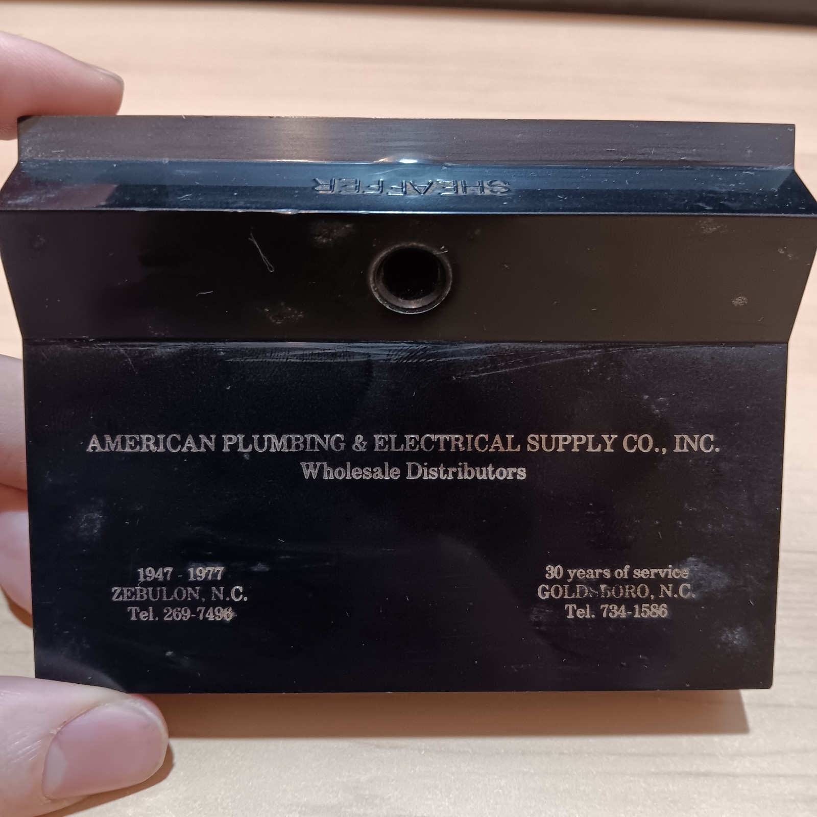 VTG 1977 American Plumbing & Electrical Supply Zebulon Goldsboro NC Pen Holder