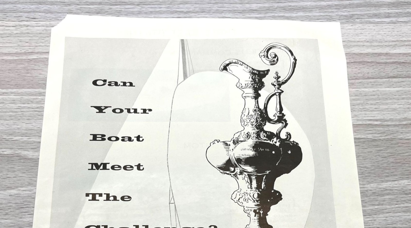 Pettit Marine Paint Vintage Print Ad 1950s Nautical Sailing Trophy
