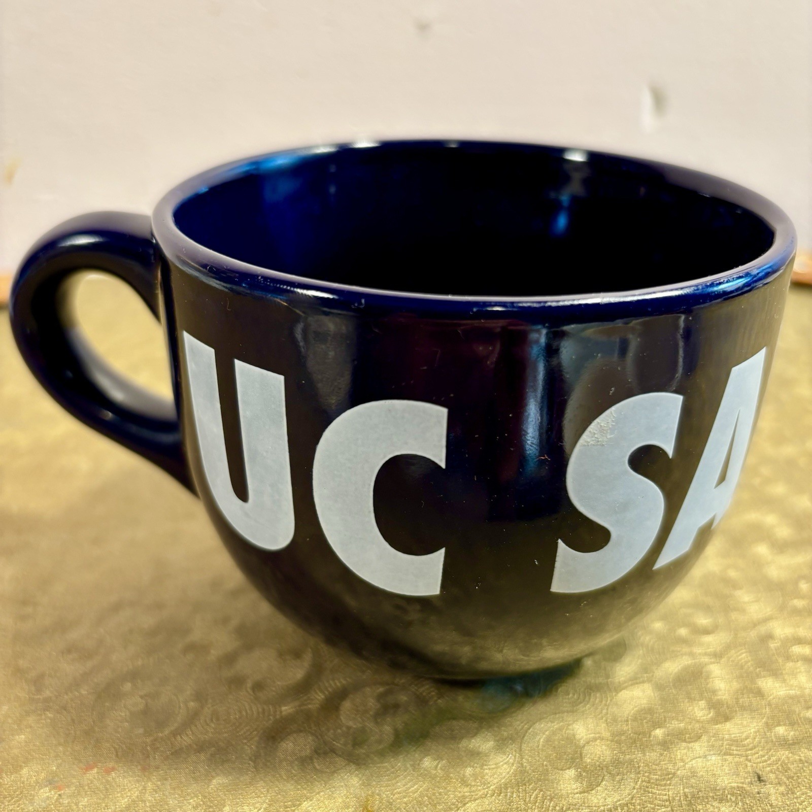 Vintage 90s UC San Diego Coffee Cup Blue Black