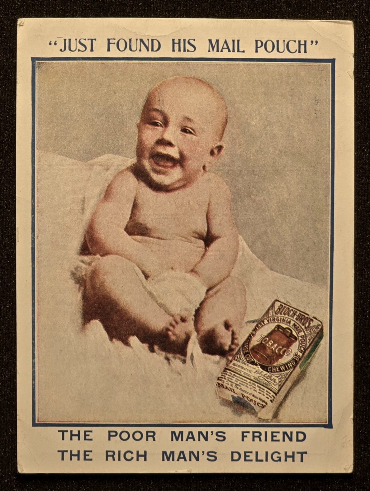 19th Century Victorian Trade Card. Mail Pouch Tobacco. Wheeling, West Virginia