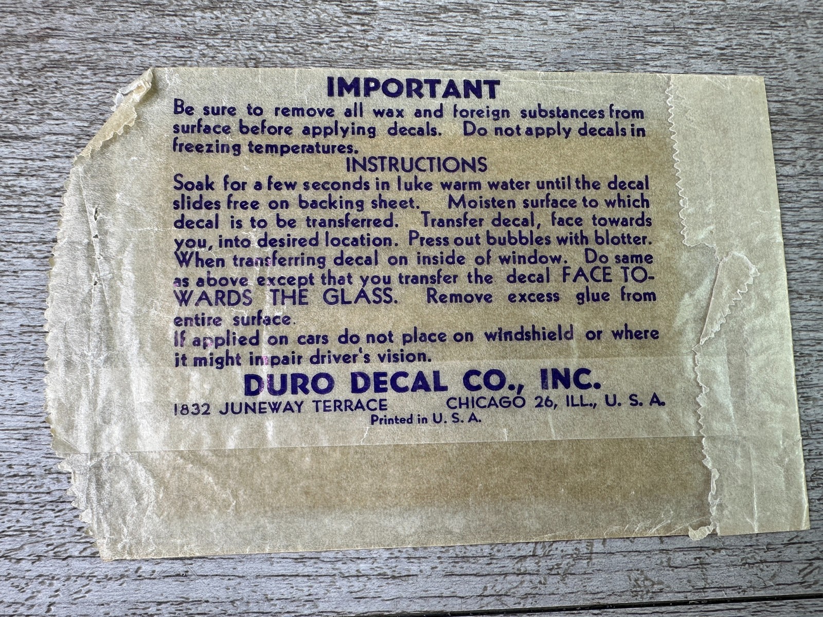 Vintage DURO DECAL The Alamo Souvenir Advertising Sticker Print