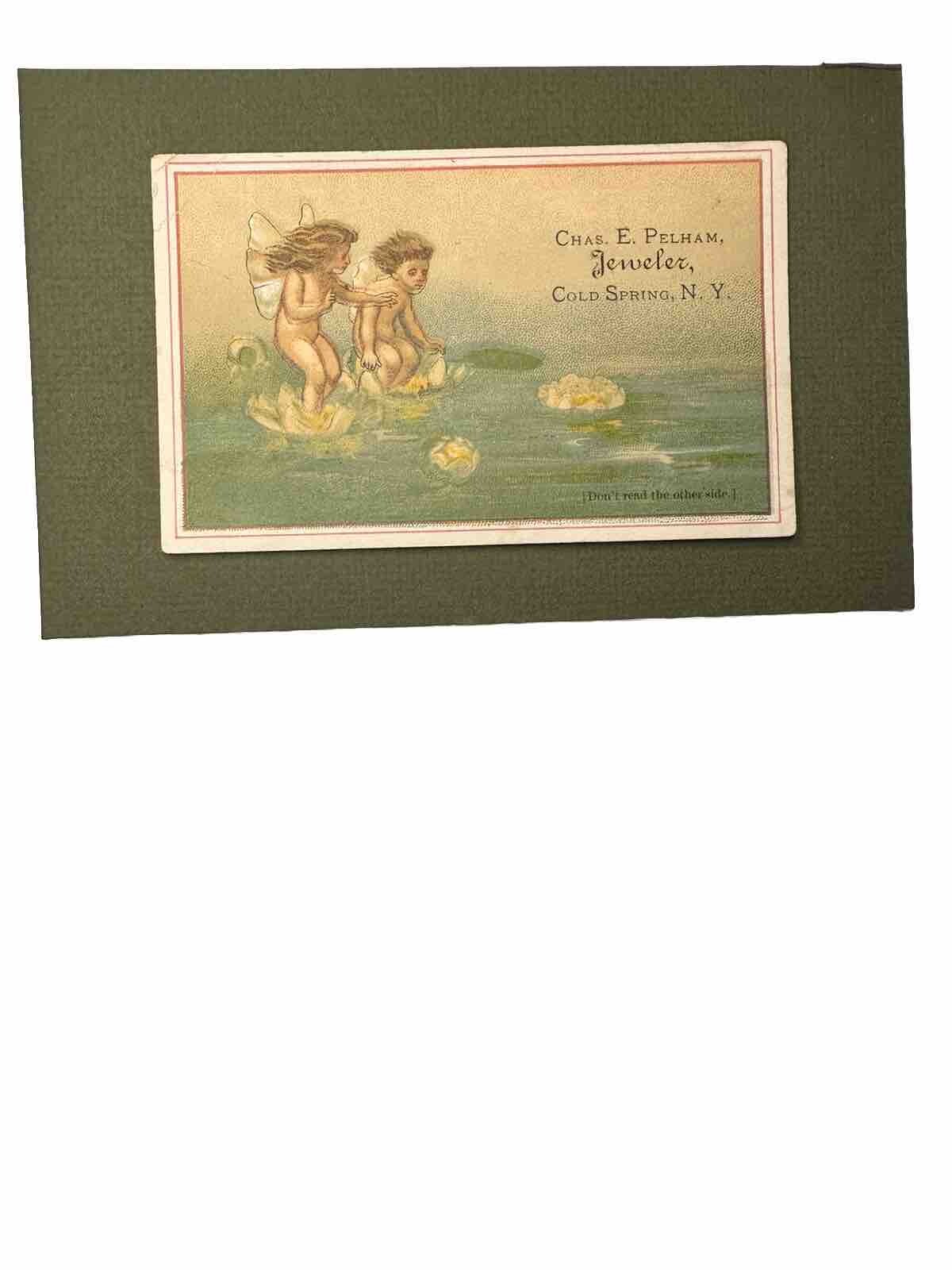 Victorian Jewelers Trade Card Chas Pelham Cold Spring NY Mounted On Matte B72