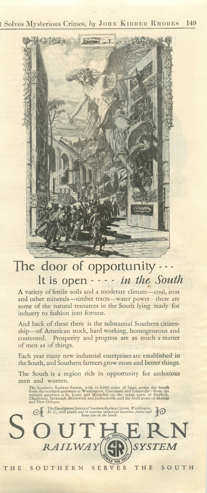 1927 Southern Railway System “with its 8,000 miles of lines” Vintage Print Ad