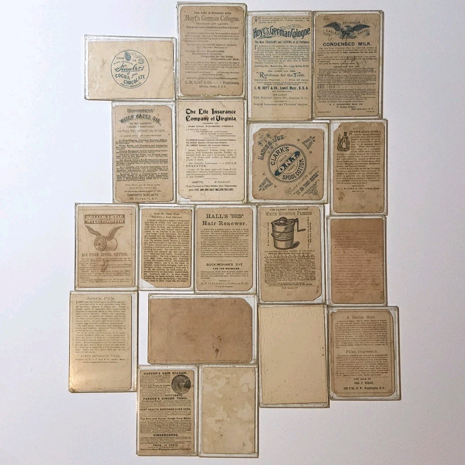 19 Antique Victorian Trade Cards Advertising Chromolithograph Ephemera