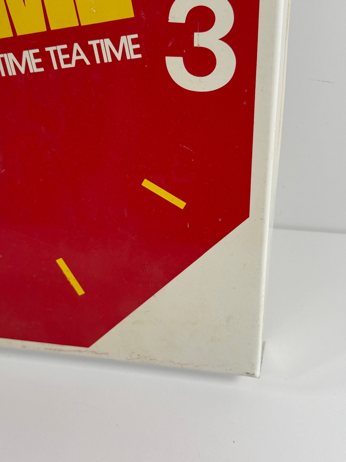 vtg 70s 80s Kaffree Tea Time Advertising Metal Wall Clock