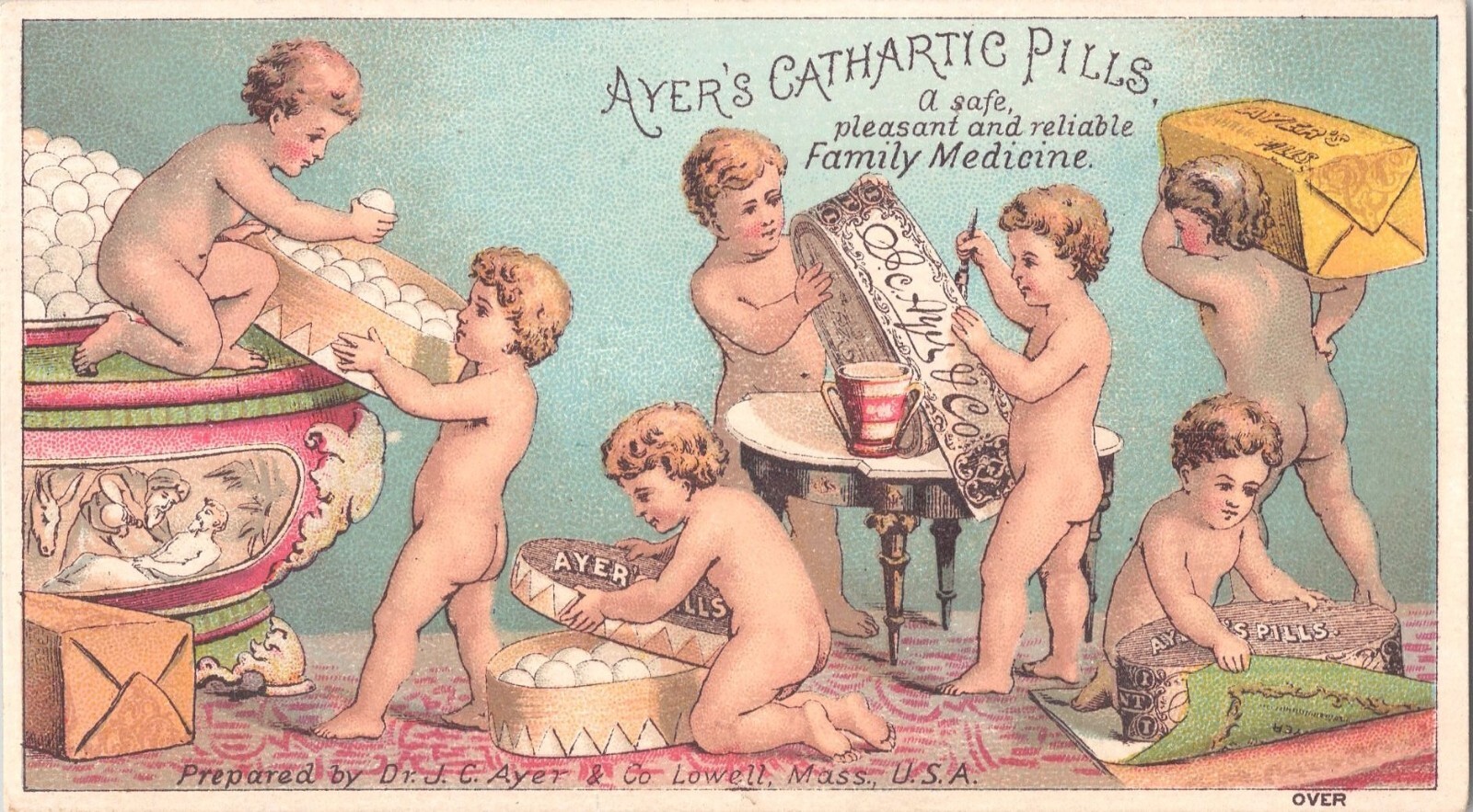 Ayer’s Cathartic Pills – Cure-All – Dr J.C. Ayer & Co Lowell, MA – Trade Card