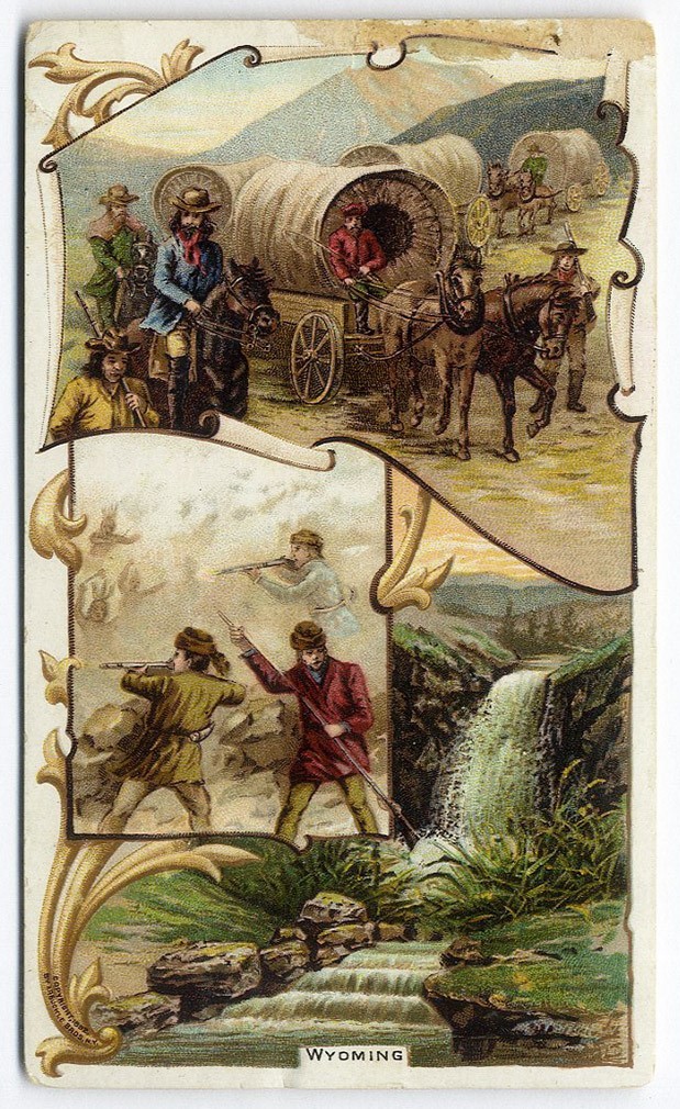 Wyoming ARBUCKLES COFFEE 1882 Wagon Train History of U.S. TRADE CARD No 43