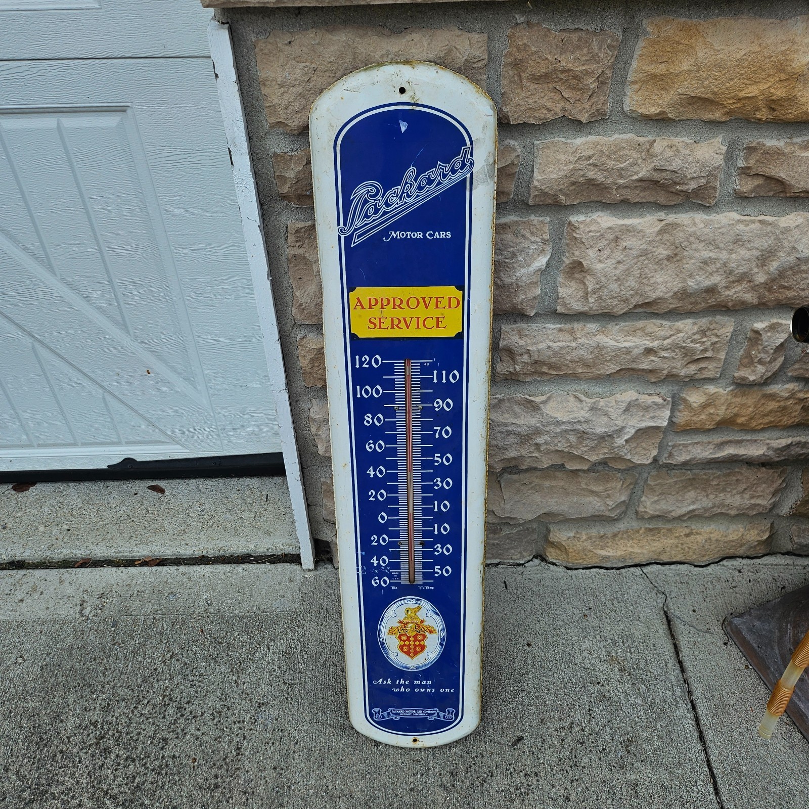 Vintage 1950’s Packard Motor Cars Metal Advertising Thermometer Sign 39” x 8”