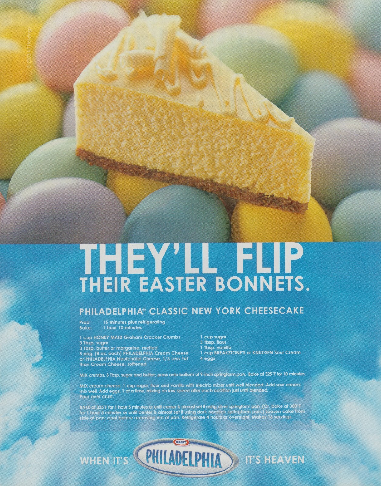 2003 Philadelphia Cream Cheese – New York Cheesecake – Easter Eggs – Print Ad