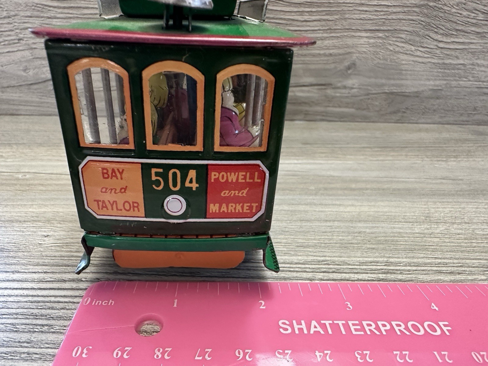Vintage Bay Taylor Municipal Railway Tin Street Trolley Car Japan TIN TOY