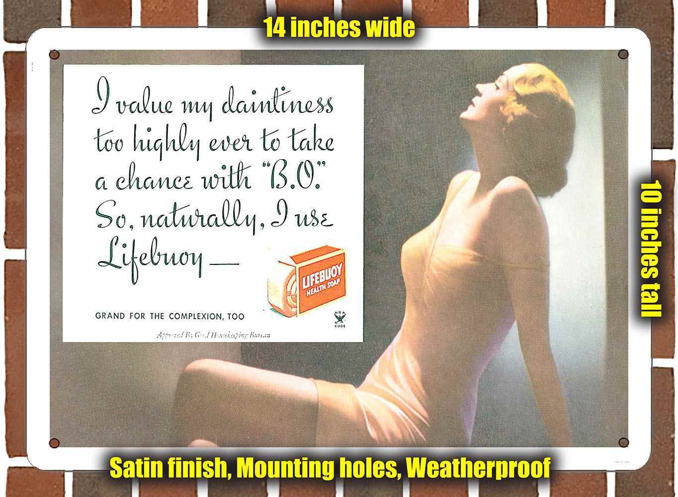 Metal Sign – 1934 Lifebuoy Soap- 10×14 inches