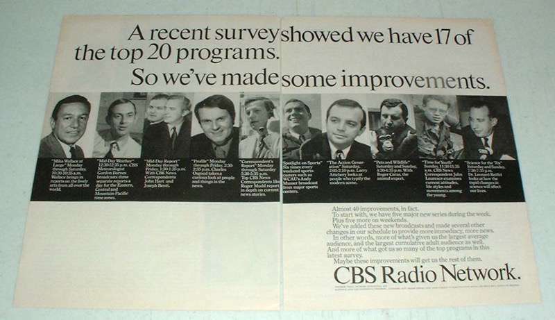 1970 CBS Radio Network Ad w/ Mike Wallace +