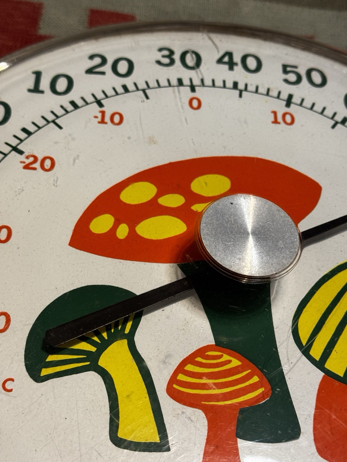 Original Jumbo Mushroom Dial Thermometer Ohio Company Made in The USA 12″ P1