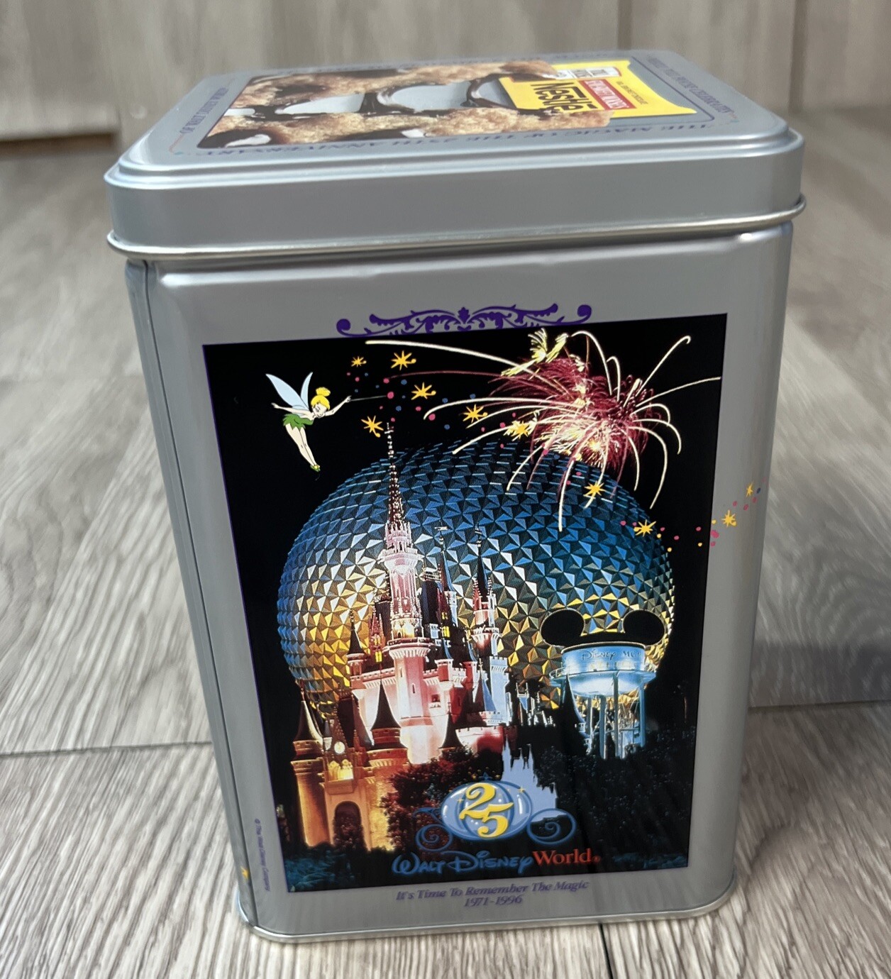 Set Of 2 Vintage Collector’s Nestle Toll House Cookie Tins Recipe And Disney