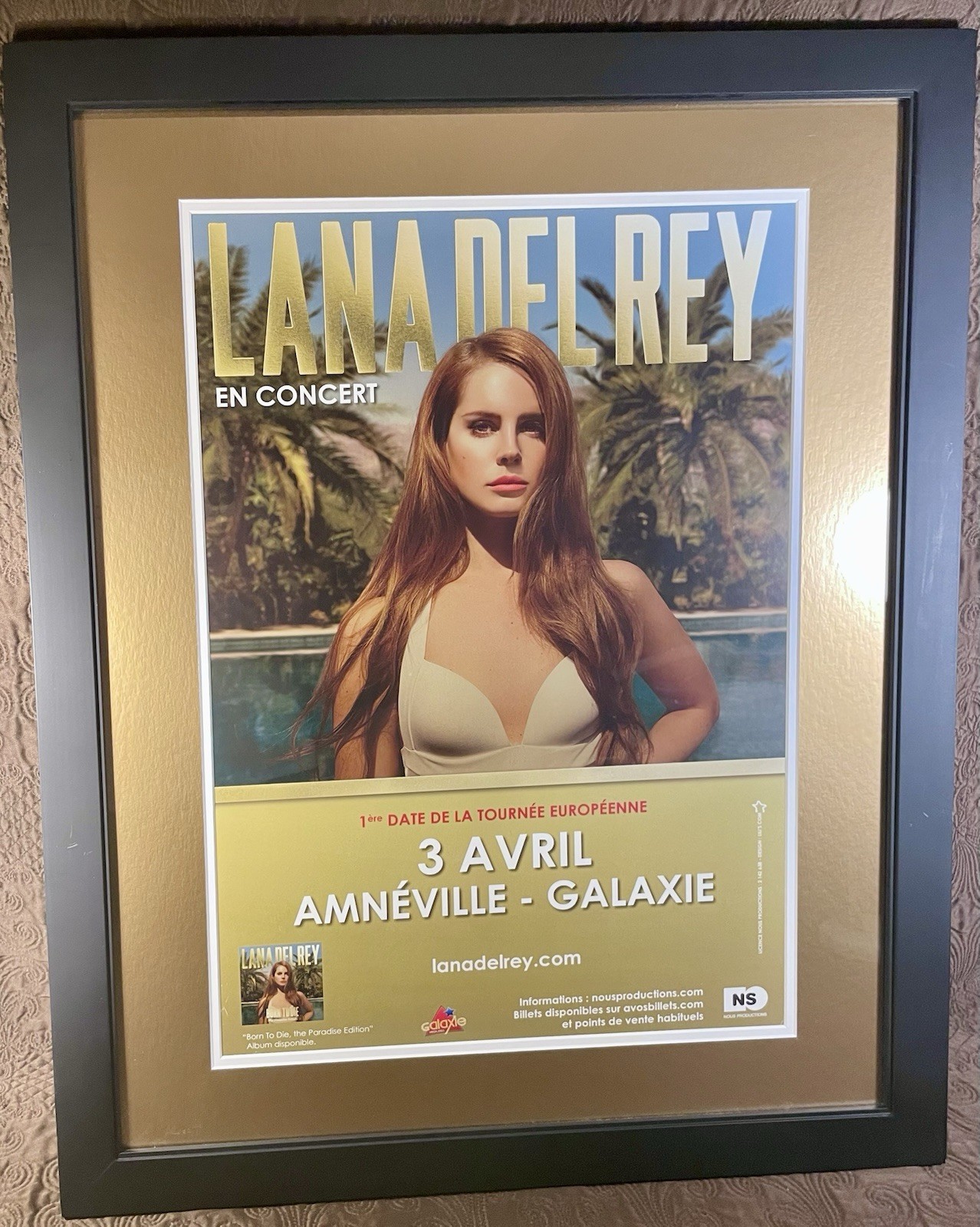 FRAMED “22 x 28” LANA DEL REY 2012 “Paradise” Era At Paris Galaxie Poster Rare