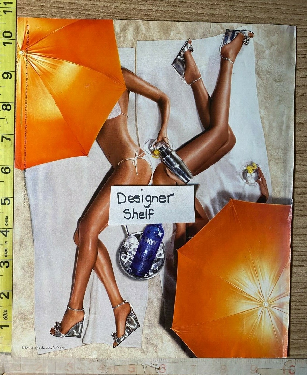 Skyy Vodka #78 Tropez Print Ad Advertisement 2 Girls In Bikini On Beach Scene