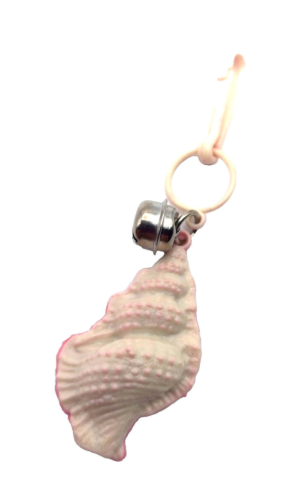 Vintage 1980s Bell Charm Pale Pink Sea Shell for Plastic Clip Necklace