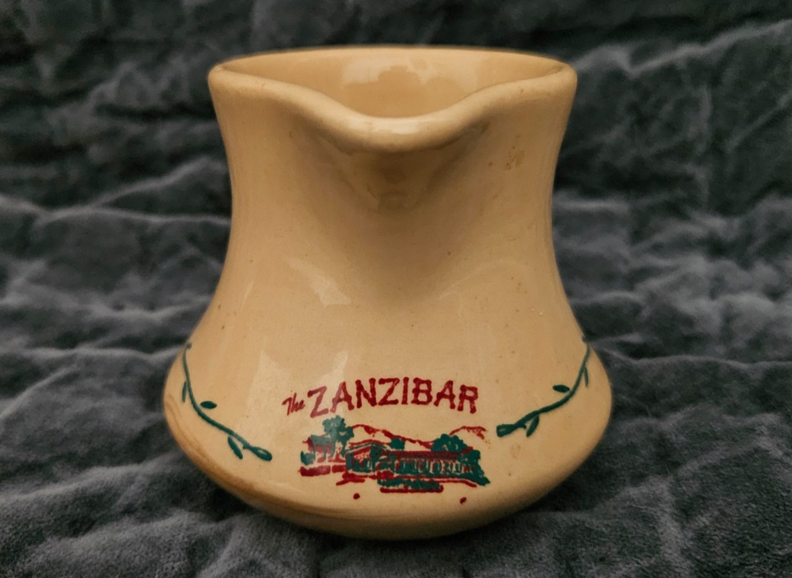 Vintage The Zanzibar Cafe/Restaurant Creamer Duarte Ca. (Tepco China)