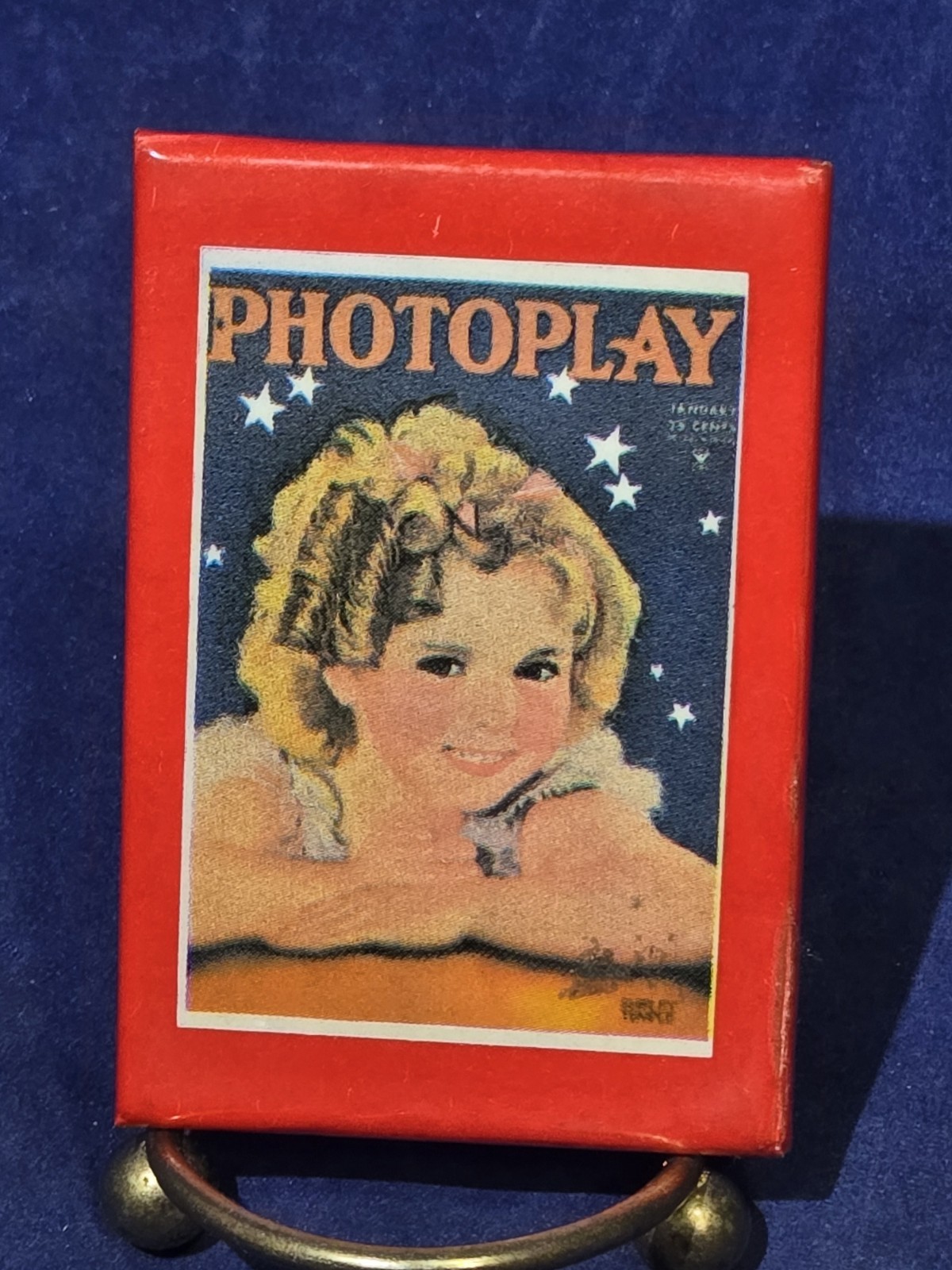 Vtg Shirley Temple Pocket Mirror 3×2 Photoplay Magazine Cover Movie Star Toy