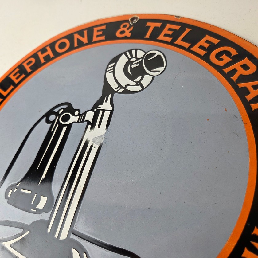 Vintage Lincoln Telephones Sign – Bell System Phone Booth Gas Porcelain Sign