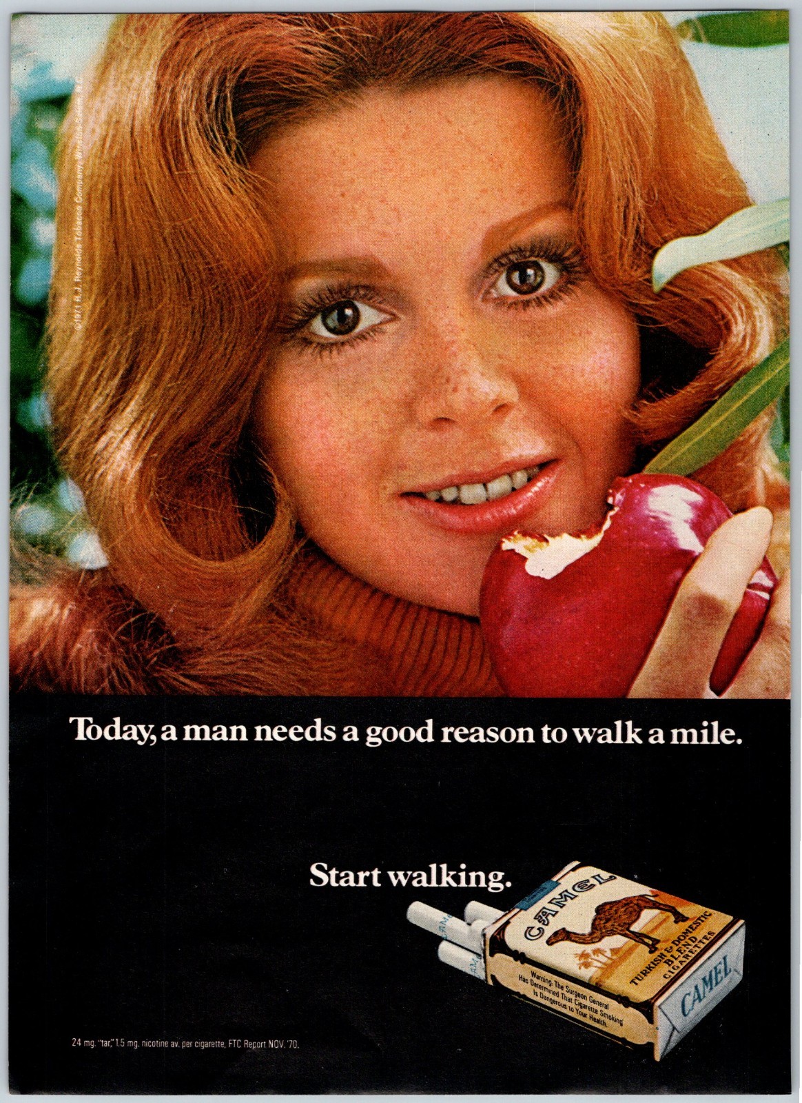 1971 PRETTY WOMAN CAMEL CIGARETTES Vintage 8″X11″ Magazine Ad 1970’s HTN40