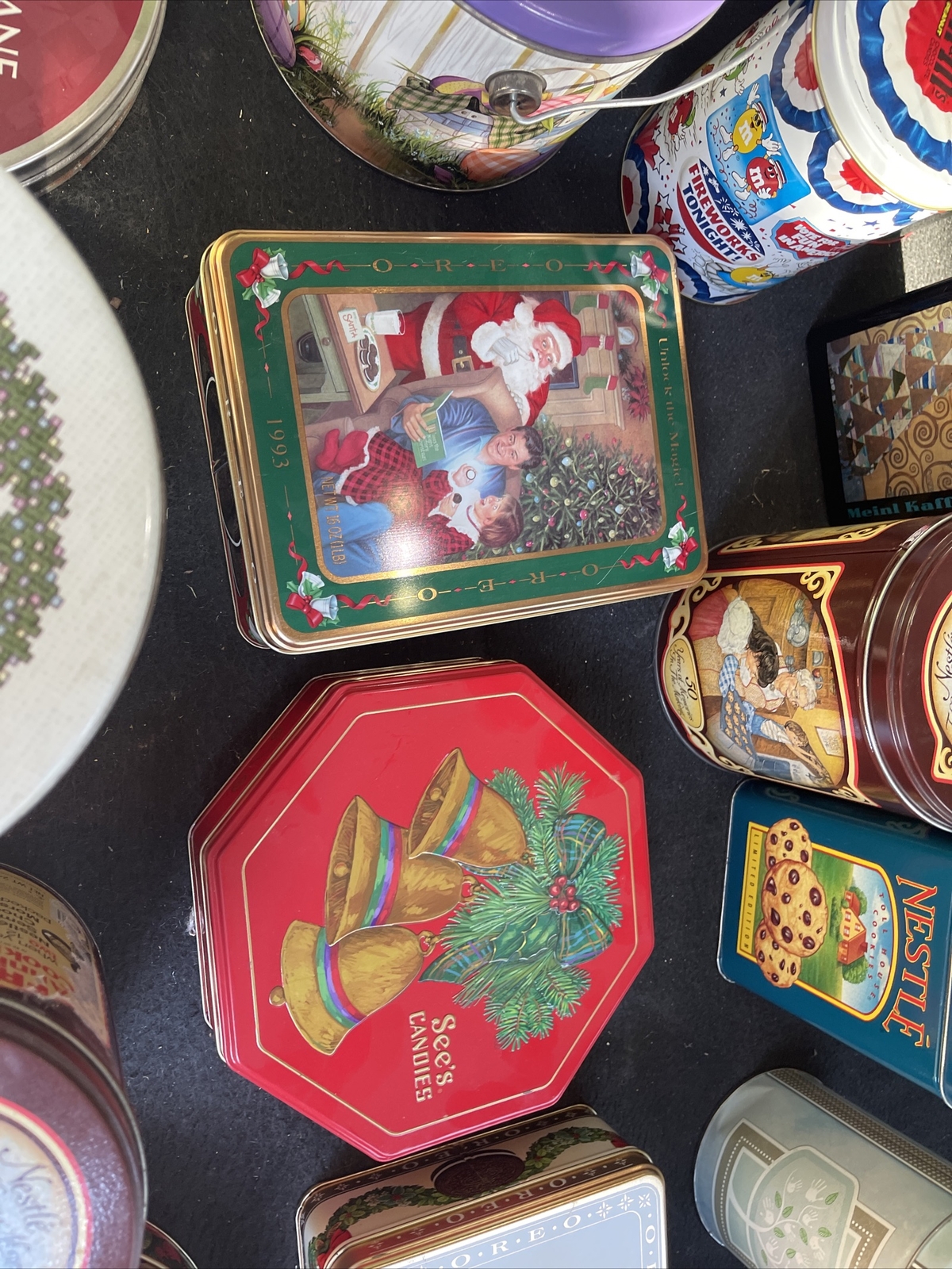 Lot Of 20 Candy Cookie Tins Estate Mixed Nestle Oreo M&M Resale Empty