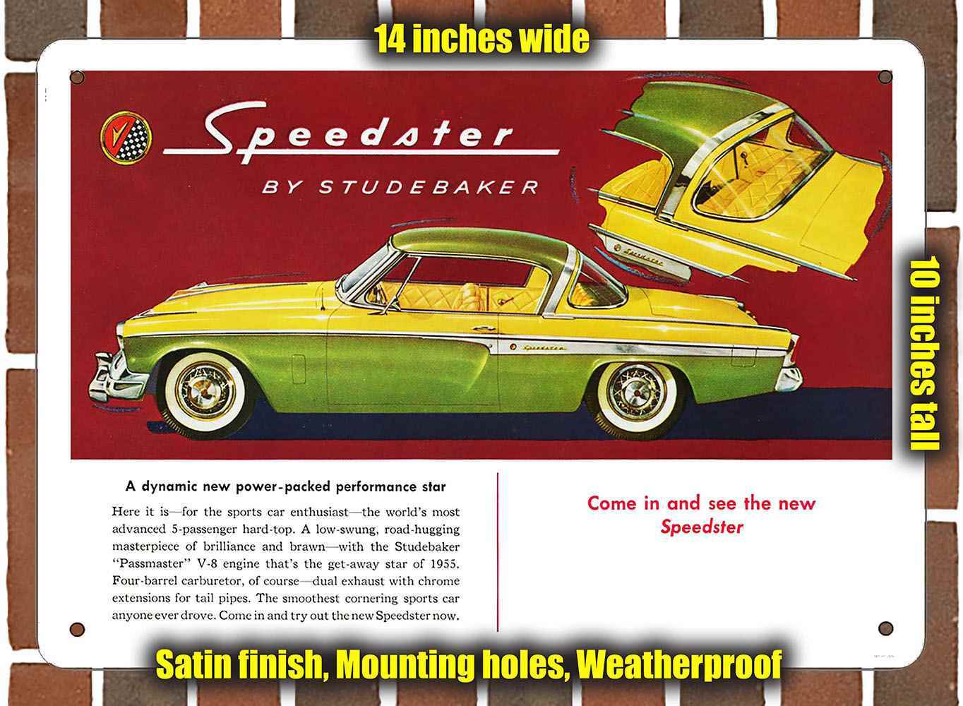 Metal Sign – 1955 Studebaker Speedster Mailer – 10×14 inches