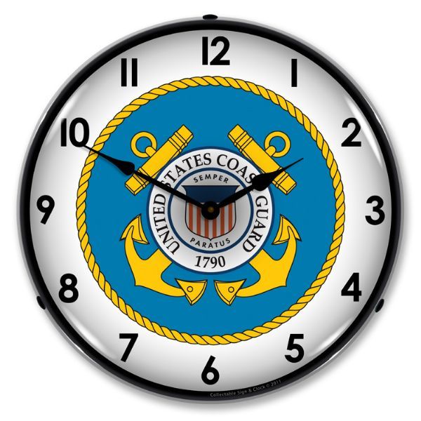 NEW US COAST GUARD LED LIGHTED RETRO CLOCK – FREE SHIPPING*