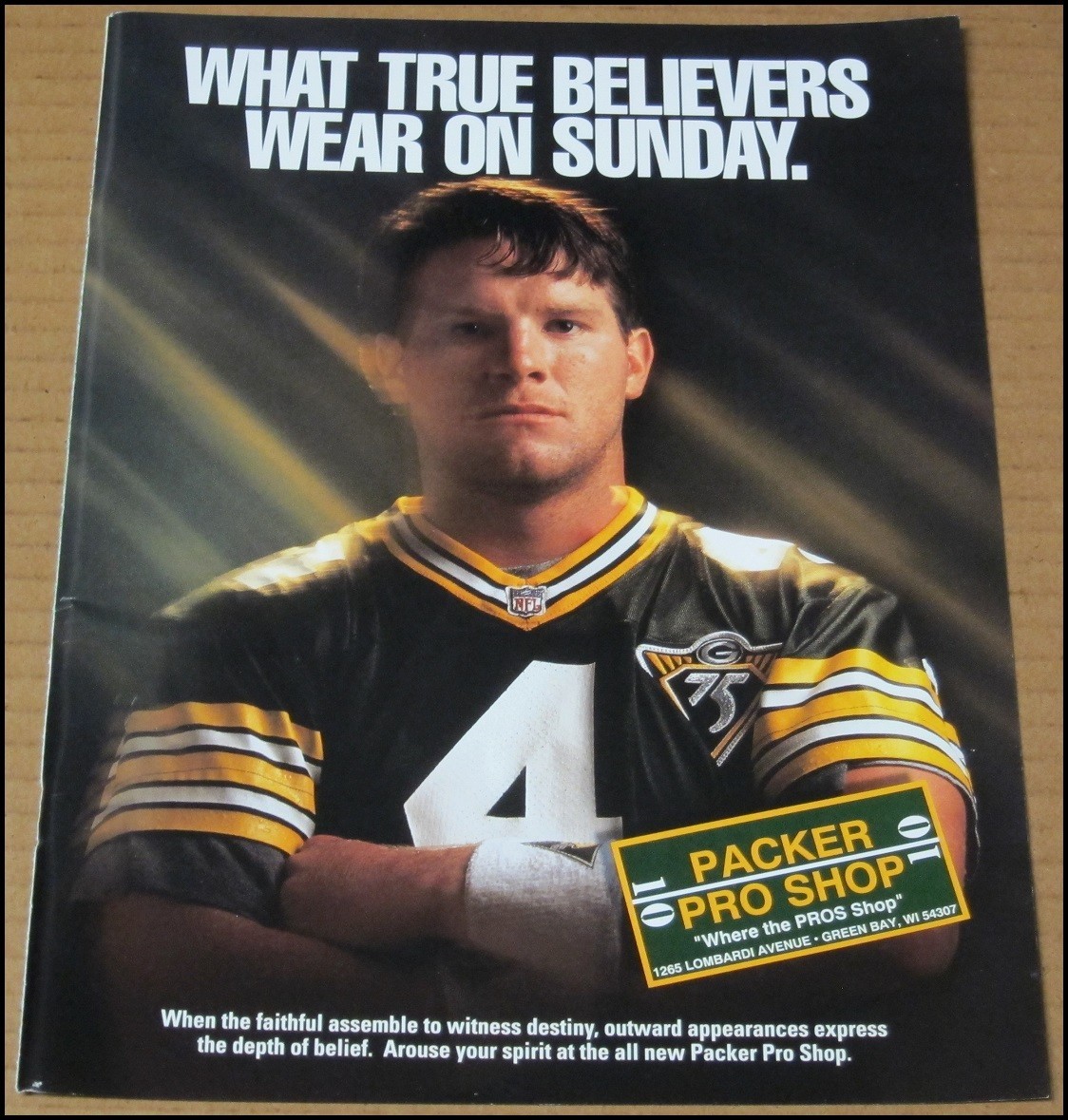 1993 Brett Favre Packer Pro Shop Print Ad Advertisement Green Bay Packers HOF