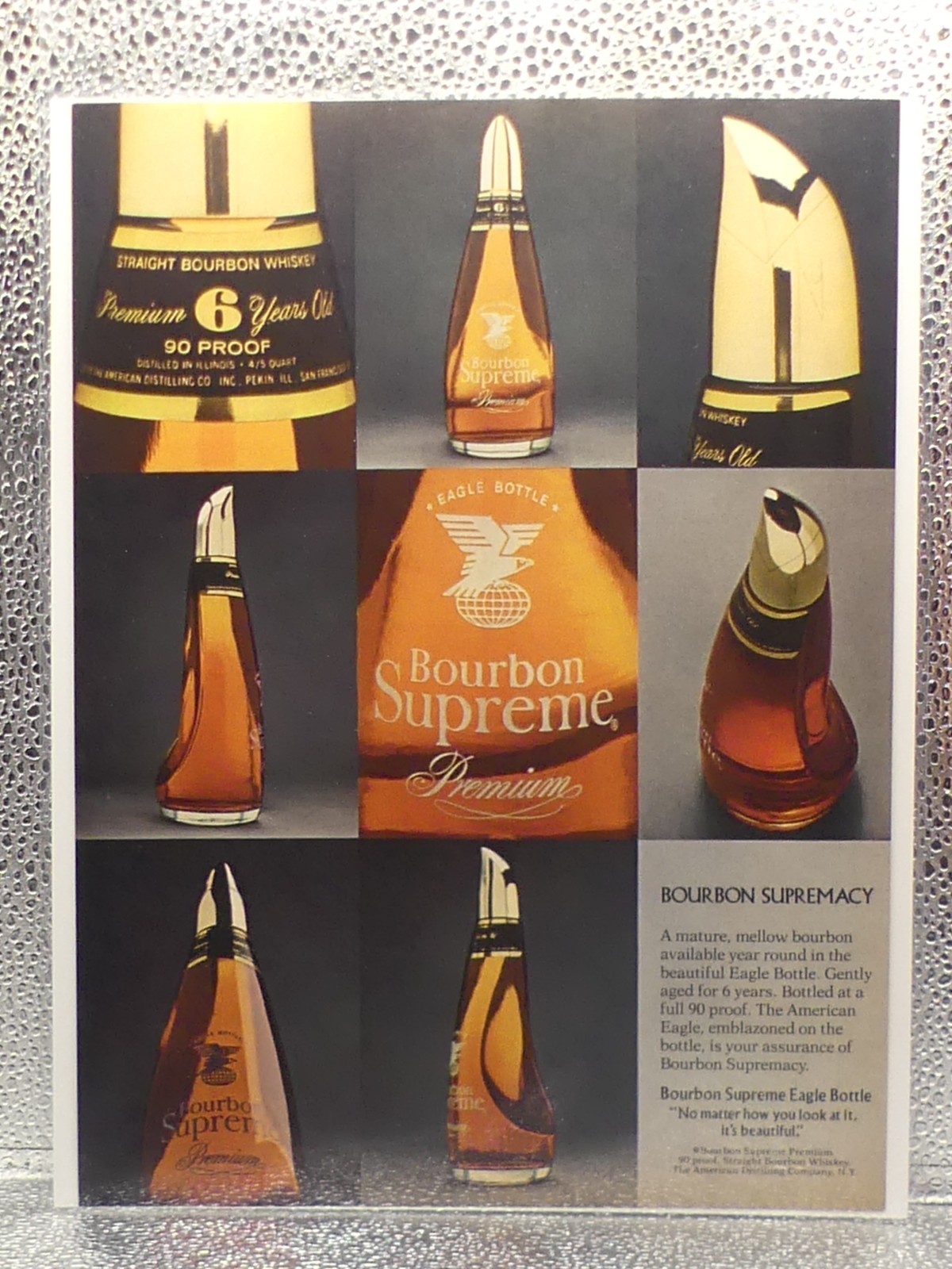 Vintage Bourbon Supreme Eagle Bottle Whiskey 1977 Print Advertising Full Page Ad