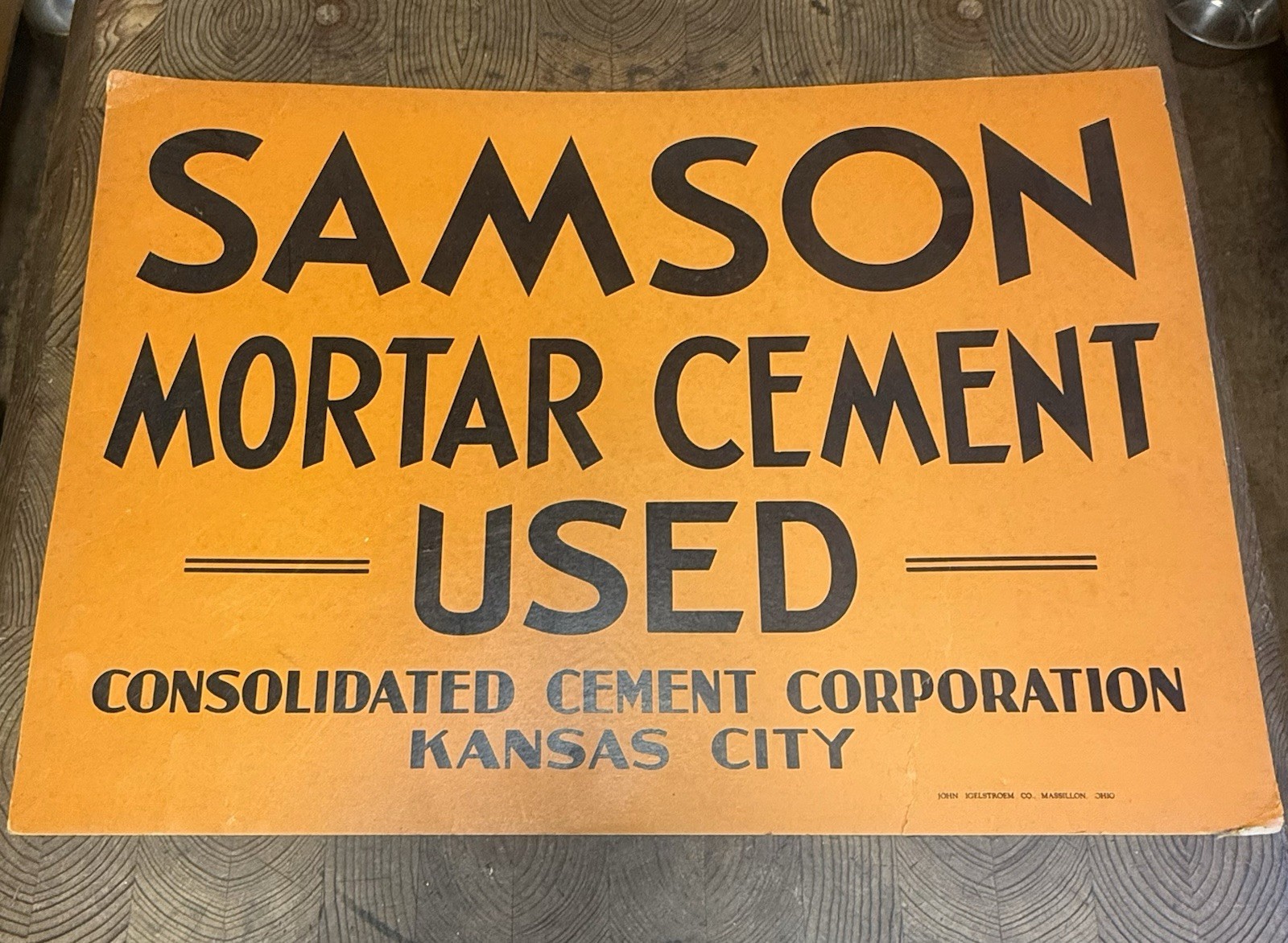 Samson Mortar Cement Consolidated Cement Corp Kansas City Cardboard Display